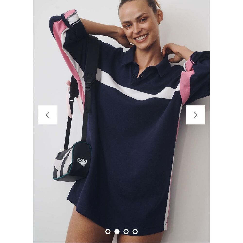 Anthropologie + Gola Team Jersey blue mini dress NWT size M